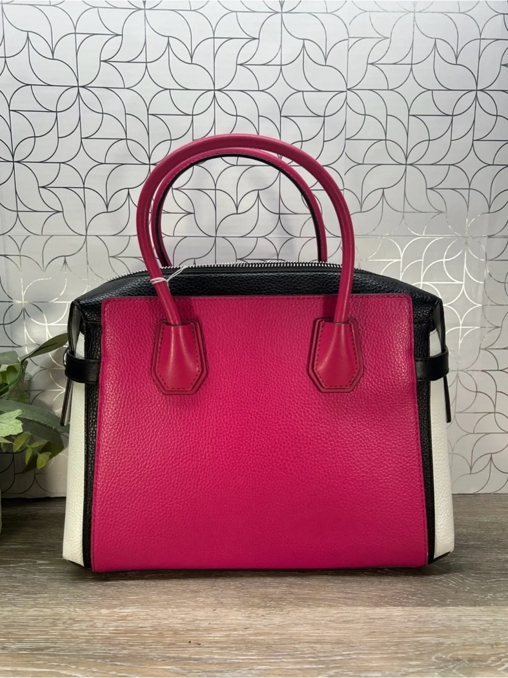 Michael Kors Mercer Medium Color-Block Belted Satchel! Preowned!